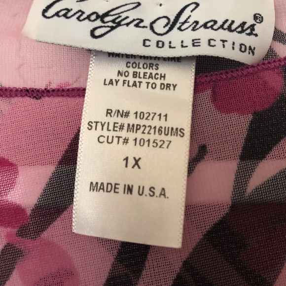 Carolyn Strauss Collection sheer blouse, size 1X - Picture 2 of 4